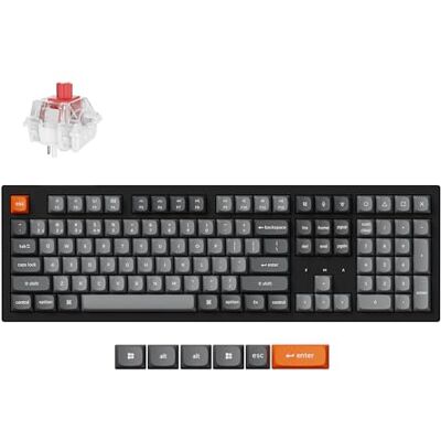 Keychron K10 MAX Tastiera meccanica wireless, 2,4 GHz/Bluetooth/USB-C, RGB, QMK/VIA, Macro programmabili, Hot-swap, PBT Keycaps, Per Mac Windows, Super Red Switch Keychron K10 MAX Tastiera meccanica wireless, 2,4 GHz/Bluetooth/USB-C, RGB, QMK/VIA, Macro programmabili, Hot-swap, PBT Keycaps, Per Mac Windows, Super Red Switch