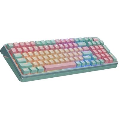 Cooler Master Tastiera da gioco meccanica RGB MK770 Macaron, switch lineari rossi Kailh Box V2, struttura della guarnizione, hot-swap, Bluetooth 2.4GHz, quadrante tattile a 3 vie, QWERTY (MK-770-MCKR1 Cooler Master Tastiera da gioco meccanica RGB MK770 Macaron, switch lineari rossi Kailh Box V2, struttura della guarnizione, hot-swap, Bluetooth 2.4GHz, quadrante tattile a 3 vie, QWERTY (MK-770-MCKR1