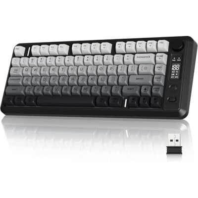 Free wolf M75 82 PBT Tasti Tastiera Wireless Compatta Tasti Luce Lunare Free wolf M75 82 PBT Tasti Tastiera Wireless Compatta Tasti Luce Lunare