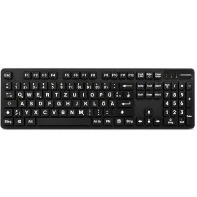 Languagesource Grande tastiera tedesca, layout tedesco Qwertz, tastiera USB cablata per computer per ipovedenti e ipovedenti. Languagesource Grande tastiera tedesca, layout tedesco Qwertz, tastiera USB cablata per computer per ipovedenti e ipovedenti.
