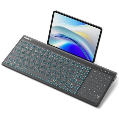 Inateck Tastiera Bluetooth per tablet, tastiera numerica 2 in 1 e touchpad, retroilluminazione a 7 colori e supporto nascosto, 3 canali BT, compatibile con iPad 10/9/iPad Pro/iPad Air/Samsung/Android Inateck Tastiera Bluetooth per tablet, tastiera numerica 2 in 1 e touchpad, retroilluminazione a 7 colori e supporto nascosto, 3 canali BT, compatibile con iPad 10/9/iPad Pro/iPad Air/Samsung/Android