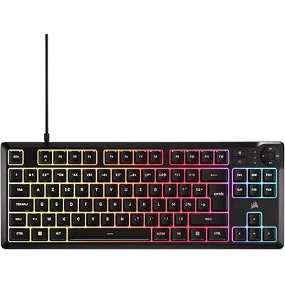 Corsair K55 CORE TKL Tastiera Gaming RGB – Tenkeyless, 8 Zone RGB, Tasti silenziosi a membrana, Resistente agli spruzzi, Tasti multimediali, 1000Hz – Layout FR – Nero Corsair K55 CORE TKL Tastiera Gaming RGB – Tenkeyless, 8 Zone RGB, Tasti silenziosi a membrana, Resistente agli spruzzi, Tasti multimediali, 1000Hz – Layout FR – Nero