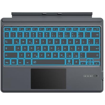MoKo Tastiera Tedesca Compatibile con Surface Pro 7 Plus/7/6/5/4/3, Grigio Tastiera Bluetooth QWERTZ con Trackpad, Retroilluminazione LED a 7 Colori,Batteria Ricaricabile MoKo Tastiera Tedesca Compatibile con Surface Pro 7 Plus/7/6/5/4/3, Grigio Tastiera Bluetooth QWERTZ con Trackpad, Retroilluminazione LED a 7 Colori,Batteria Ricaricabile