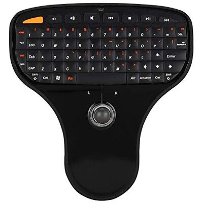 Bewinner Tastiera USB MultiMedia, tastiera mouse wireless 2.4G dotata di tastiera QWERTY completa e trackball per il controllo multimediale e il controllo completo di fornisce un comodo telecomando Bewinner Tastiera USB MultiMedia, tastiera mouse wireless 2.4G dotata di tastiera QWERTY completa e trackball per il controllo multimediale e il controllo completo di fornisce un comodo telecomando