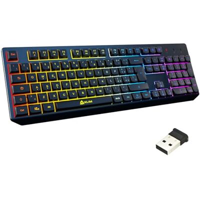 KLIM Chroma Tastiera Wireless ITALIANA Sottile, Resistente, Ergonomica + Tastiera Gaming Retroilluminata Silenziosa e Impermeabile + PC Mac PS4 PS5 + NUOVA VERSIONE + Nera KLIM Chroma Tastiera Wireless ITALIANA Sottile, Resistente, Ergonomica + Tastiera Gaming Retroilluminata Silenziosa e Impermeabile + PC Mac PS4 PS5 + NUOVA VERSIONE + Nera