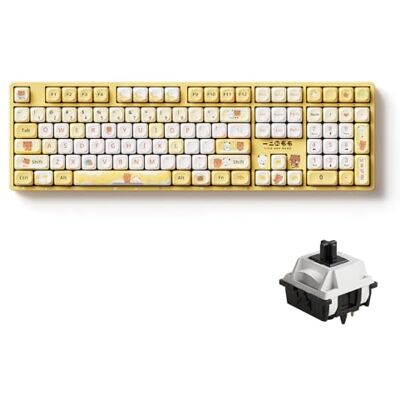 Akko Tastiera da gioco wireless 5108B Plus Tastiera Full Size Bubu & Dudu Giallo Hot-Swap Tastiera meccanica Tri-Mode Retroilluminazione RGB, Interruttore pre-lubrificato per pianoforte Akko Tastiera da gioco wireless 5108B Plus Tastiera Full Size Bubu & Dudu Giallo Hot-Swap Tastiera meccanica Tri-Mode Retroilluminazione RGB, Interruttore pre-lubrificato per pianoforte