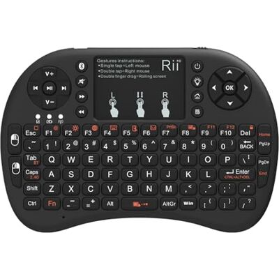 Rii Mini i8+ Wireless (layout QWERTY US) Mini tastiera retroilluminata con mouse touchpad Rii Mini i8+ Wireless (layout QWERTY US) Mini tastiera retroilluminata con mouse touchpad