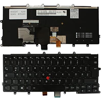 Power4Laptops Tedesco con Puntatore Telaio Nero Retroilluminato Nero Tastiera Sostitutiva per Portatili Compatibile con Lenovo Thinkpad X250 Power4Laptops Tedesco con Puntatore Telaio Nero Retroilluminato Nero Tastiera Sostitutiva per Portatili Compatibile con Lenovo Thinkpad X250