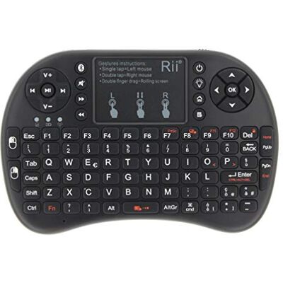 Rii Mini i8+ Bluetooth + Wireless (layout ITALIANO) Mini Tastiera retroilluminata con touchpad, USB Wireless + Bluetooth, compatibile con Smart TV, TV Box, Tablet, Smartphone, Console, PC, Fire TV Rii Mini i8+ Bluetooth + Wireless (layout ITALIANO) Mini Tastiera retroilluminata con touchpad, USB Wireless + Bluetooth, compatibile con Smart TV, TV Box, Tablet, Smartphone, Console, PC, Fire TV