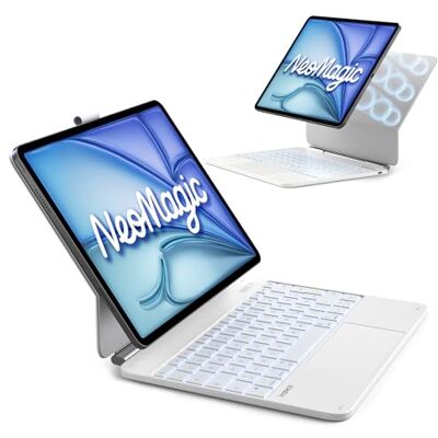 Inateck NeoMagic KB903 Custodia con tastiera magnetica per iPad Air 13 pollici M4/M3/M2 (2026/2025/2024), iPad Pro 12,9", grande trackpad, display LED, retroilluminazione a 7 colori, QWERTZ, con Inateck NeoMagic KB903 Custodia con tastiera magnetica per iPad Air 13 pollici M4/M3/M2 (2026/2025/2024), iPad Pro 12,9", grande trackpad, display LED, retroilluminazione a 7 colori, QWERTZ, con