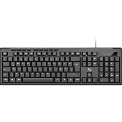 Rii RK907 Wired Tastiera USB per Mac/PC/Tablet/Windows/Android/Microsoft, Layout Tedesco QWERTZ, Nero Rii RK907 Wired Tastiera USB per Mac/PC/Tablet/Windows/Android/Microsoft, Layout Tedesco QWERTZ, Nero