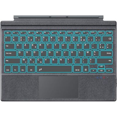 MoKo Tastiera Bluetooth AZERTY per Microsoft Surface Pro7+/7/6/5/4/3 Grigio Tastiera Bluetooth con Trackpad, Retroilluminazione LED a 7 Colori, Batteria Ricaricabile MoKo Tastiera Bluetooth AZERTY per Microsoft Surface Pro7+/7/6/5/4/3 Grigio Tastiera Bluetooth con Trackpad, Retroilluminazione LED a 7 Colori, Batteria Ricaricabile