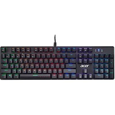 Acer Nitro Gen 2 Wired Gaming Keyboard Tastiera RGB illuminata 100% anti-ghosting (N-Key Rollover) Asse meccanico Tasti ergonomici ad arco Tasti multimediali incorporati (confezione da 1) Acer Nitro Gen 2 Wired Gaming Keyboard Tastiera RGB illuminata 100% anti-ghosting (N-Key Rollover) Asse meccanico Tasti ergonomici ad arco Tasti multimediali incorporati (confezione da 1)
