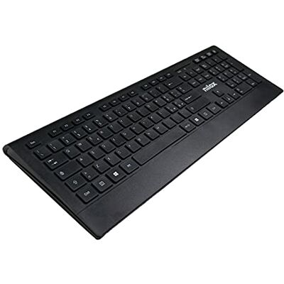 Nilox , Keyboard KT40W Wireless, Tastiera Wireless con Design Innovativo, Ricezione Wireless Fino a 10 m, con Piedini Pieghevoli per Regolare l'Inclinazione, Compatibilità Universale, Nero Nilox , Keyboard KT40W Wireless, Tastiera Wireless con Design Innovativo, Ricezione Wireless Fino a 10 m, con Piedini Pieghevoli per Regolare l'Inclinazione, Compatibilità Universale, Nero