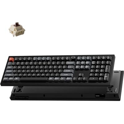 Keychron V6 Ultra Tastiera Meccanica Wireless Full Size 8K, 8000Hz, Interruttore Marrone Hot-Swap, Retroilluminazione RGB, Copritasti PBT, 2.4GHz/Bluetooth/Wired, per Windows macOS Linux Nero Keychron V6 Ultra Tastiera Meccanica Wireless Full Size 8K, 8000Hz, Interruttore Marrone Hot-Swap, Retroilluminazione RGB, Copritasti PBT, 2.4GHz/Bluetooth/Wired, per Windows macOS Linux Nero