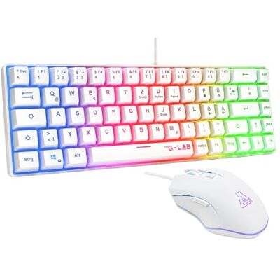 THE G-LAB Combo Hydrogen Gaming tastiera e mouse da gioco bianco QWERTZ THE G-LAB Combo Hydrogen Gaming tastiera e mouse da gioco bianco QWERTZ