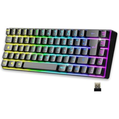 EMPIRE GAMING K508 Clavier Gaming Sans Fil Compact TKL 65% (AZERTY FR) via 2.4G/ Type-C Compatible Console de Jeu/PC/Mac RGB 68 Touches 23 Touches Anti-Ghosting Noir EMPIRE GAMING K508 Clavier Gaming Sans Fil Compact TKL 65% (AZERTY FR) via 2.4G/ Type-C Compatible Console de Jeu/PC/Mac RGB 68 Touches 23 Touches Anti-Ghosting Noir