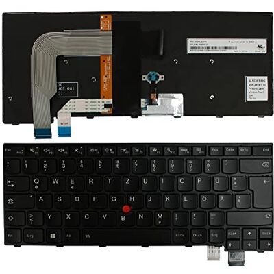 Power4Laptops Tedesco Telaio Nero Retroilluminato Nero Tastiera Sostitutiva per Portatili Compatibile con Lenovo ThinkPad T460S Power4Laptops Tedesco Telaio Nero Retroilluminato Nero Tastiera Sostitutiva per Portatili Compatibile con Lenovo ThinkPad T460S