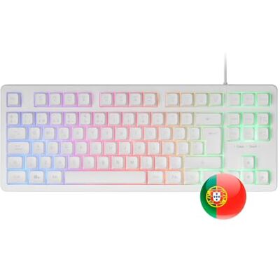 Mars Gaming MK023, Tastiera Gaming TKL, Tecnologia Ibrida H-Mech, Illuminazione FRGB Rainbow, Anti-ghosting, Compatibilità Universale, Bianco, Lingua Portoghese Mars Gaming MK023, Tastiera Gaming TKL, Tecnologia Ibrida H-Mech, Illuminazione FRGB Rainbow, Anti-ghosting, Compatibilità Universale, Bianco, Lingua Portoghese