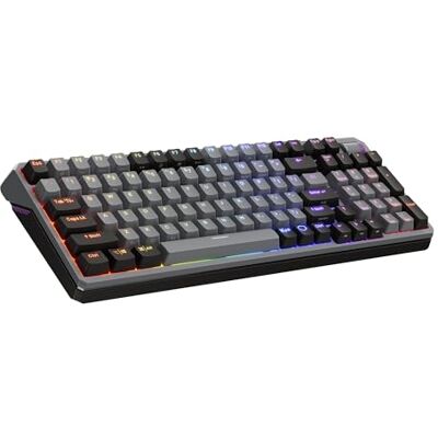 Cooler Master Kailh Box V2 Tastiera da gioco meccanica wireless RGB MK770, interruttori bianchi Soft Click con struttura a guarnizione, sostituibile a caldo, Bluetooth 2,4 GHz, quadrante tattile a 3 Cooler Master Kailh Box V2 Tastiera da gioco meccanica wireless RGB MK770, interruttori bianchi Soft Click con struttura a guarnizione, sostituibile a caldo, Bluetooth 2,4 GHz, quadrante tattile a 3