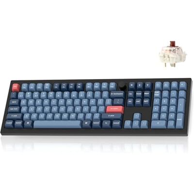 Keychron V6 Max Tastiera meccanica Wireless, 2,4 GHz/Bluetooth/USB-C 3 modalità di retroilluminazione RGB QMK/VIA Macro programmabile, tasti PBT Hot-Swappable per Mac Windows Gateron Jupiter Brown Keychron V6 Max Tastiera meccanica Wireless, 2,4 GHz/Bluetooth/USB-C 3 modalità di retroilluminazione RGB QMK/VIA Macro programmabile, tasti PBT Hot-Swappable per Mac Windows Gateron Jupiter Brown