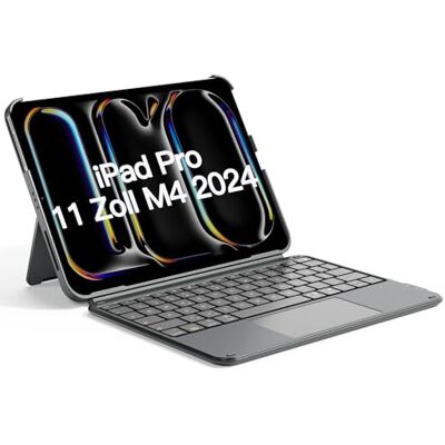 Inateck KB04122 Custodia con tastiera per iPad Pro 11 2024, ACE Touch, ultra leggera, rimovibile, con touchpad, supporto verticale/orizzontale, QWERTZ, KB04122 Inateck KB04122 Custodia con tastiera per iPad Pro 11 2024, ACE Touch, ultra leggera, rimovibile, con touchpad, supporto verticale/orizzontale, QWERTZ, KB04122
