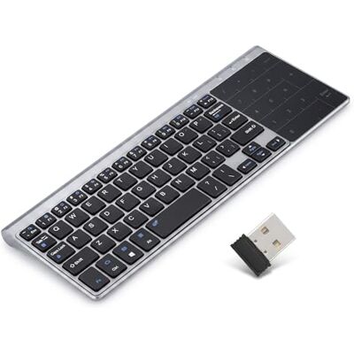 Bewinner Mini Tastiera Wireless con Touchpad Portatile e Sottile per PC, Notebook e TV Box Multi Dispositivo 2,4G Ricevitore USB Design Palmare Universale Bewinner Mini Tastiera Wireless con Touchpad Portatile e Sottile per PC, Notebook e TV Box Multi Dispositivo 2,4G Ricevitore USB Design Palmare Universale