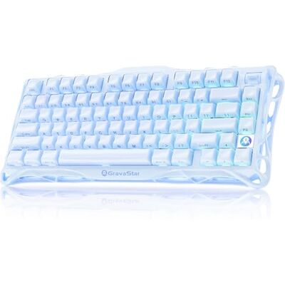 GravaStar Mercury K1 Tastiera Meccanica Gaming Wireless 75%-Ghiaccio Blu GravaStar Mercury K1 Tastiera Meccanica Gaming Wireless 75%-Ghiaccio Blu