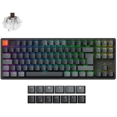 Keychron K8 V2 Tastiera Meccanica TKL Bluetooth e Cablata, RGB, Frame in Alluminio, Hot Swappable Brown Switch, Layout Italiano ISO, Compatibile Mac/Windows, ABS Caps Keychron K8 V2 Tastiera Meccanica TKL Bluetooth e Cablata, RGB, Frame in Alluminio, Hot Swappable Brown Switch, Layout Italiano ISO, Compatibile Mac/Windows, ABS Caps