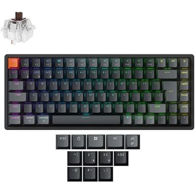 Keychron K2 (V3) tastiera meccanica gaming Wireless/Bluetooth/USB-C, layout ISO italiano, Super Brown Switch hot-swappable, telaio in alluminio, retroilluminazione RGB, QMK/VIA, Mac/Windows Keychron K2 (V3) tastiera meccanica gaming Wireless/Bluetooth/USB-C, layout ISO italiano, Super Brown Switch hot-swappable, telaio in alluminio, retroilluminazione RGB, QMK/VIA, Mac/Windows