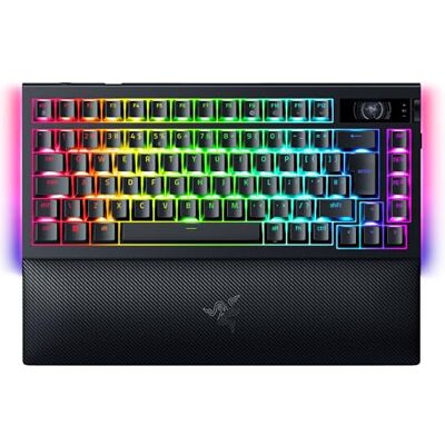 Razer BlackWidow V4 Pro 75% Tastiera da gioco wireless sostituibile a caldo Display OLED (ghiera dei comandi, 4K Hz e connettività Bluetooth, poggiapolsi magnetico) Layout US ISO Nero Razer BlackWidow V4 Pro 75% Tastiera da gioco wireless sostituibile a caldo Display OLED (ghiera dei comandi, 4K Hz e connettività Bluetooth, poggiapolsi magnetico) Layout US ISO Nero