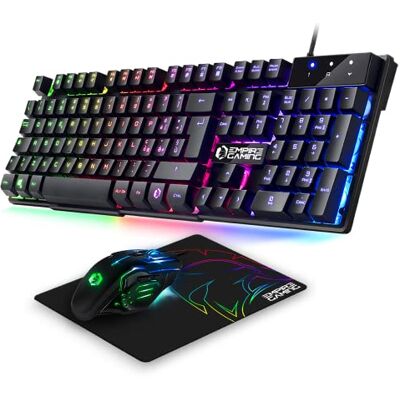 EMPIRE GAMING Kit MK800 Cablata -Tastiera Gaming QWERTY (Italiana-Layout) RGB 105, 19 Tasti Anti-Ghosting -Tappetino Mouse Gamer RGB 2400 DPI PC PS4 PS5 Xbox One/Series Mac EMPIRE GAMING Kit MK800 Cablata -Tastiera Gaming QWERTY (Italiana-Layout) RGB 105, 19 Tasti Anti-Ghosting -Tappetino Mouse Gamer RGB 2400 DPI PC PS4 PS5 Xbox One/Series Mac