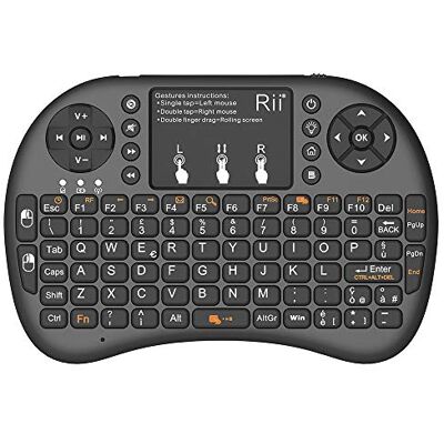 Rii Mini i8+ V2 Wireless + Cavo OTG F1 Tastiera Retroilluminata con Mouse Touchpad e Tasto ON/OFF per Amazon Fire TV, Smart TV, TV Box, PC, Playstation, Xbox, Computer Rii Mini i8+ V2 Wireless + Cavo OTG F1 Tastiera Retroilluminata con Mouse Touchpad e Tasto ON/OFF per Amazon Fire TV, Smart TV, TV Box, PC, Playstation, Xbox, Computer