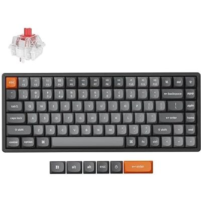 Keychron K2 MAX Tastiera meccanica wireless, 2,4 GHz/Bluetooth/USB-C, RGB, Hot-swap, QMK/VIA, Telaio in Alluminio, Macro programmabili, PBT Keycaps, Per Mac Windows, Super Red Switch Keychron K2 MAX Tastiera meccanica wireless, 2,4 GHz/Bluetooth/USB-C, RGB, Hot-swap, QMK/VIA, Telaio in Alluminio, Macro programmabili, PBT Keycaps, Per Mac Windows, Super Red Switch