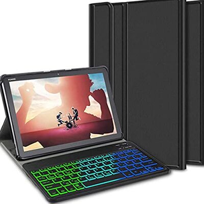 Claelech Custodia per Huawei Mediapad M5 Lite 10.1 con tastiera, sottile in pelle con tastiera magnetica staccabile Bluetooth senza fili per Huawei Mediapad M5 Lite 10.1 (retroilluminata) Claelech Custodia per Huawei Mediapad M5 Lite 10.1 con tastiera, sottile in pelle con tastiera magnetica staccabile Bluetooth senza fili per Huawei Mediapad M5 Lite 10.1 (retroilluminata)