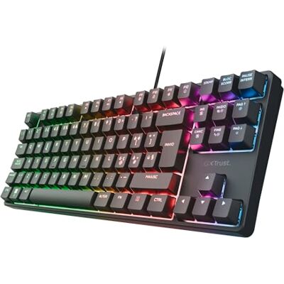 GXTrust 864 Cada Tastiera Meccanica TKL Layout Italiano QWERTY con Illuminazione RGB, Interruttori Huano Brown, Software Incluso, Tastiera Gaming Compatta USB Programmabile 80% PC Laptop GXTrust 864 Cada Tastiera Meccanica TKL Layout Italiano QWERTY con Illuminazione RGB, Interruttori Huano Brown, Software Incluso, Tastiera Gaming Compatta USB Programmabile 80% PC Laptop