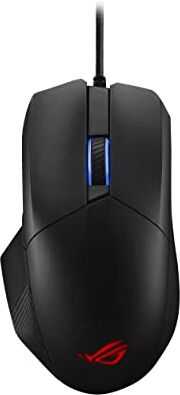 Asus ROG Chakram Core gaming mouse featuring programmable joystick, advanced 16000 dpi sensor, push-fit switch sockets design, adjustable weight, stealth, instant screenshot and Aura Sync lighting