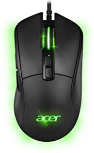 Acer , mouse gaming STARLIGHT-GM1000, materiale: gomma, 10 effetti LED multicolore, 7 pulsanti, 10000 dpi, 100 IPS, cavo 1.7 metri rivestito in tessuto