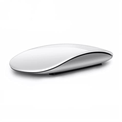 Generic Mouse wireless Bluetooth ricaricabile, mouse ultra sottile Arc Touch Magic Mouse senza ricevitore USB, silenzioso mouse magico per computer portatile, iPad PC, Macbook (bianco)