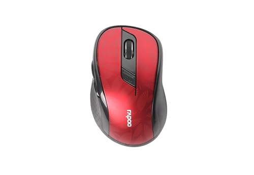 Rapoo Mouse wireless M500 Silent 1600 DPI sensore 12 mesi di durata della batteria tasti silenziosi ergonomici per destrimani PC e Mac – rosso
