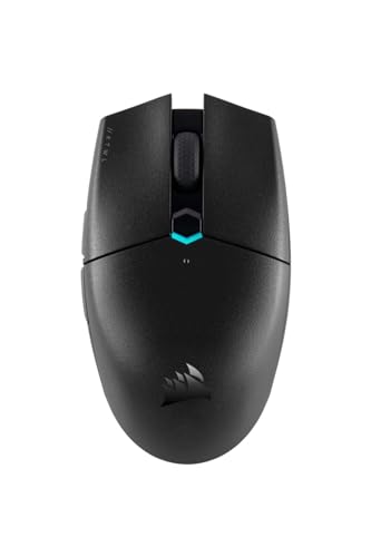 Corsair KATAR PRO WIRELESS Mouse Gaming, Sensore Ottico 10.000 DPI, Forma Simmetrica, Latenza Wireless Inferiore a 1 ms, Batteria con Autonomia fino a 135 Ore, Sei Pulsanti Programmabili, Nero