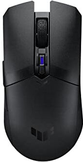 Asus TUF Gaming M4 Wireless Gaming Mouse, dual wireless modes Bluetooth/RF 2.4 GHz, 12,000 DPI Optical Sensor, 6 Programmable Buttons, PBT top cover with Antibacterial Guard, Black