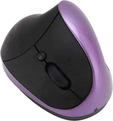 Generic Mouse Ergonomico per Destrimani, Mouse Ottico Verticale Wireless 2.4G, Riduce lo Sforzo Muscolare per Tablet Laptop (PURPLE)