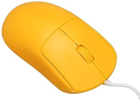 Bewinner Mouse Cablato di Base a 3 Pulsanti, Mouse per Computer Portatile USB Ottico da 1200 DPI, Mouse a Tinta Unita dal Design Semplice per L'home Office (Giallo)