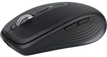 Logitech MX Anywhere 3S, Mouse Wireless Compatto, Scorrimento Veloce, Tracciamento 8K DPI, Clic Silenzioso, Pulsanti Programmabili, USB C, Bluetooth, PC Windows, Linux, Chrome, Mac Grafite