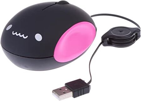 Generic Simpatico mouse ottico retrattile USB 1000DPI per computer portatile PC Notebook 1, nero rosa rosso