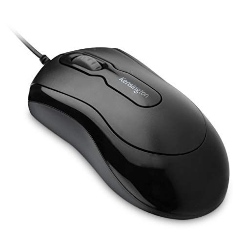 Kensington Mouse Wired USB 3.0 Mouse-in-a-box, Mouse Ottico con Cavo USB per Desktop, Design Ambidestro con Rotella Scorrevole, Nero (K72356EU)