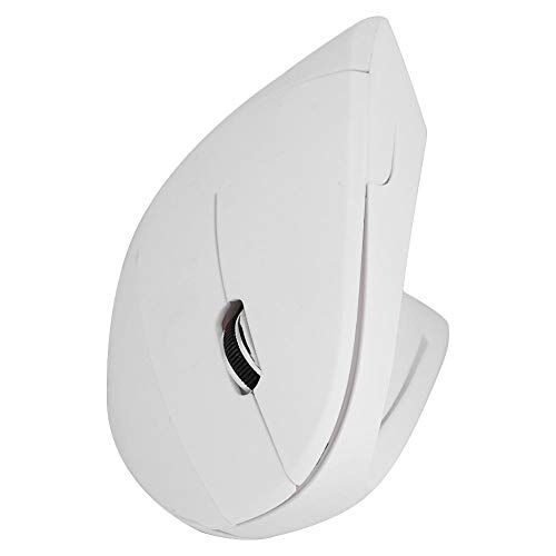 Bewinner Mouse verticale ergonomico, mouse da gioco wireless 2.4GHz 1600 DPI, 6 pulsanti per laptop, desktop, PC compatibile per Windows 98/2000 / ME/XP/Vista / Win7 / Win 10 / MAC OS(bianca)