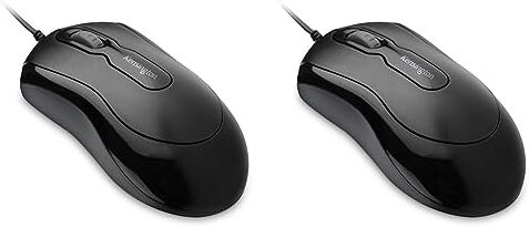 Kensington Mouse Wired USB 3.0 Mouse-in-a-box, Mouse Ottico con Cavo USB per Desktop, Design Ambidestro con Rotella Scorrevole, Nero (K72356EU) (Confezione da 2)