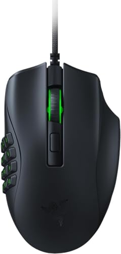 Razer Naga X Mouse da Gaming Ergonomico per MMO con 16 Pulsanti Programmabili (Switch Ottico per Mouse, Sensore Ottico Avanzato 5G, Chroma RGB, Cavo Speedflex) Nero